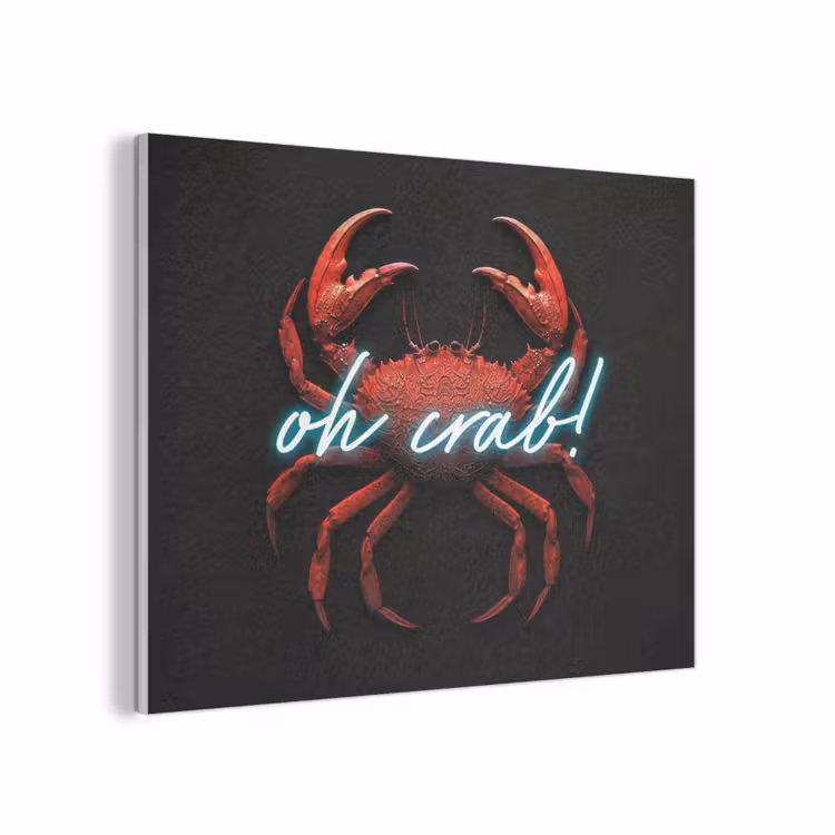 Krab - Rood - Neon - Quote PET vilt klein -3d