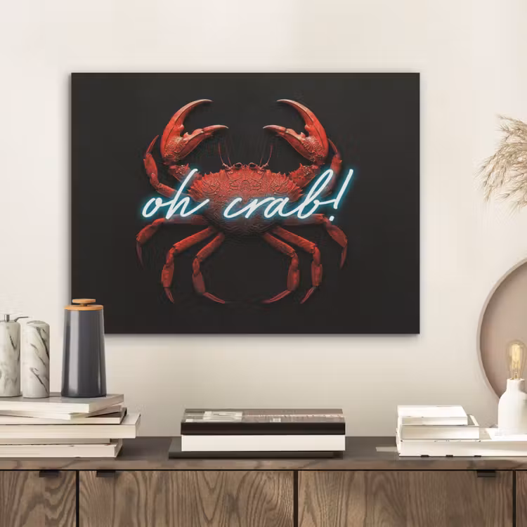 Krab - Rood - Neon - Quote PET vilt klein -sfeer1