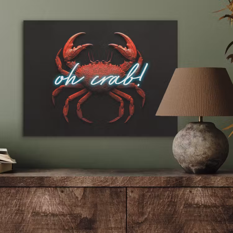 Krab - Rood - Neon - Quote PET vilt klein -sfeer2