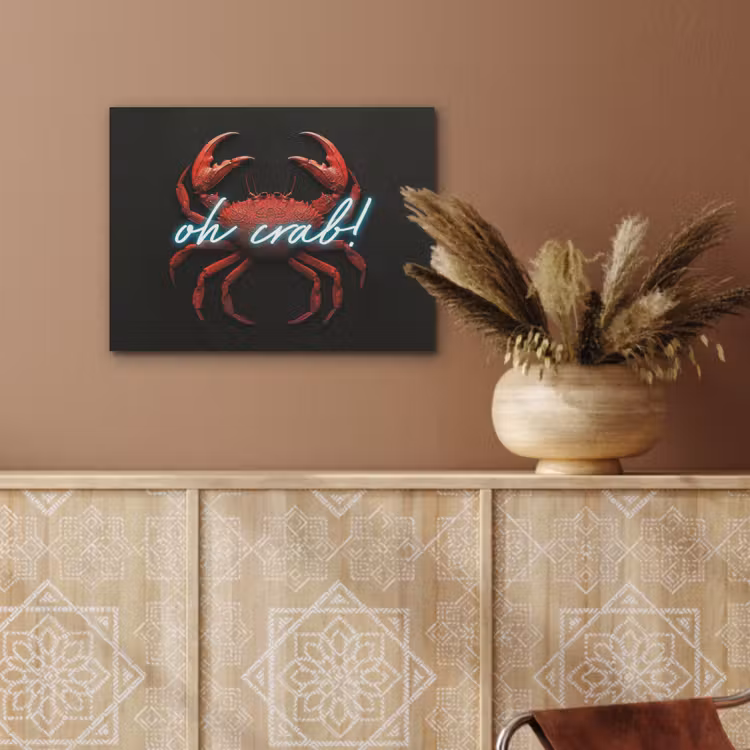 Krab - Rood - Neon - Quote PET vilt klein -sfeer4