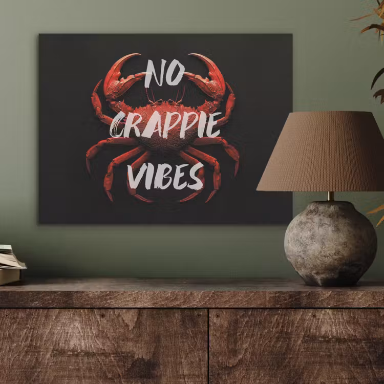 Krab - Rood - Tekst - Zwart PET vilt klein -sfeer2