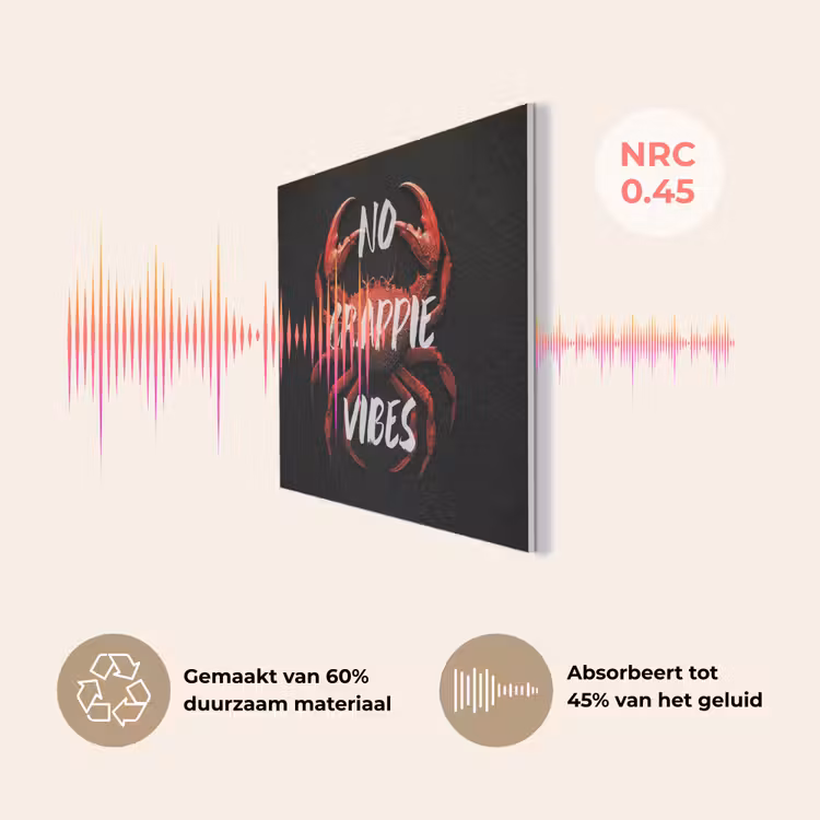 Krab - Rood - Tekst - Zwart PET vilt klein -USP_NL