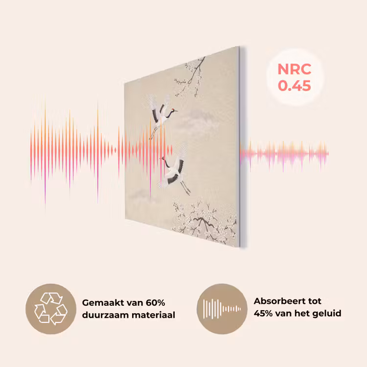 Kraanvogels - Bloesem - Beige PET vilt klein -USP_NL