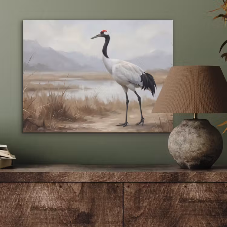Kraanvogel - Natuur - Realistisch PET vilt klein -sfeer2