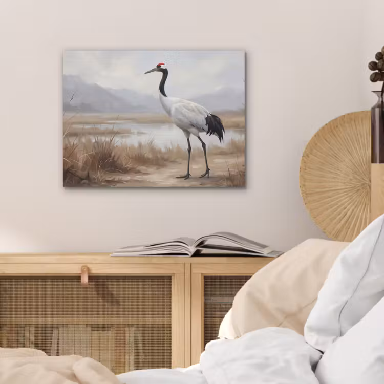 Kraanvogel - Natuur - Realistisch PET vilt klein -sfeer3