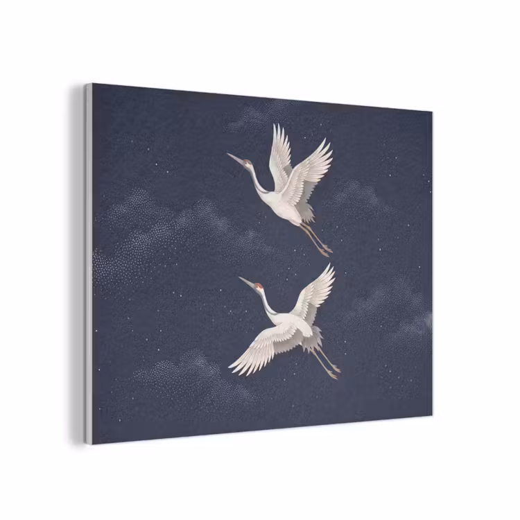 Kraanvogels - Nachthemel - Blauw PET vilt klein -3d
