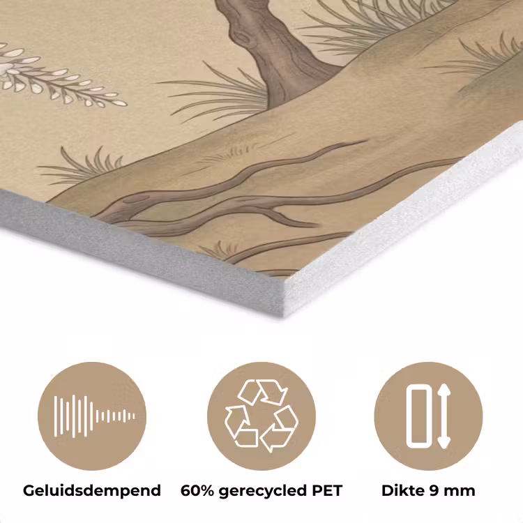 Kraanvogels - Water - Beige PET vilt klein -closeup_NL