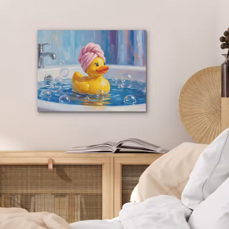 Creatief - Badeend - Kleurrijk PET vilt klein -sfeer3