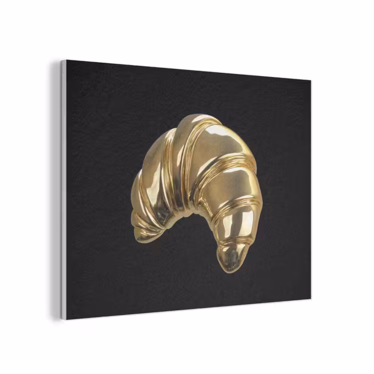Croissant - Brood - Goud - Zwart PET vilt klein -3d