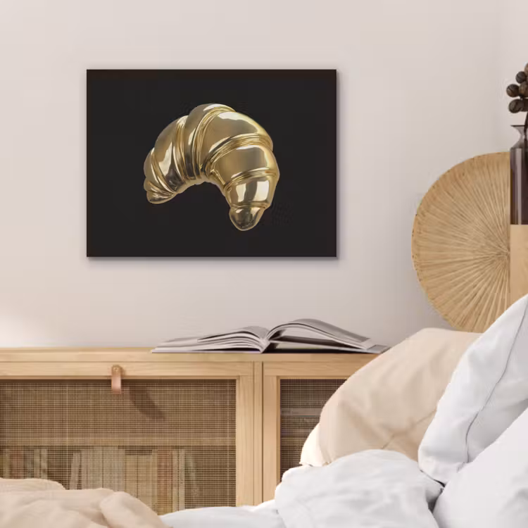 Croissant - Brood - Goud - Zwart PET vilt klein -sfeer3