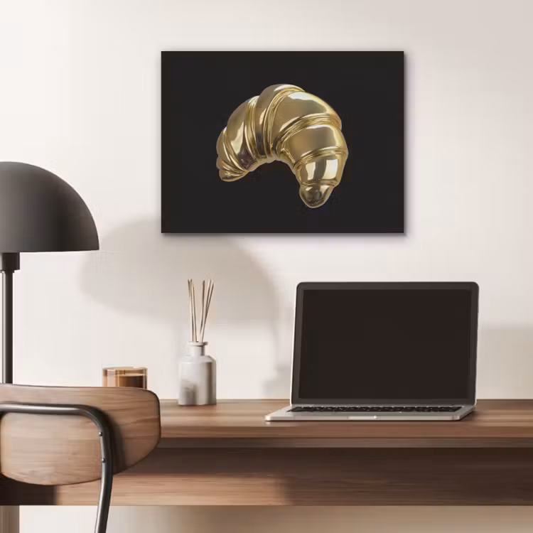 Croissant - Brood - Goud - Zwart PET vilt klein -sfeer5