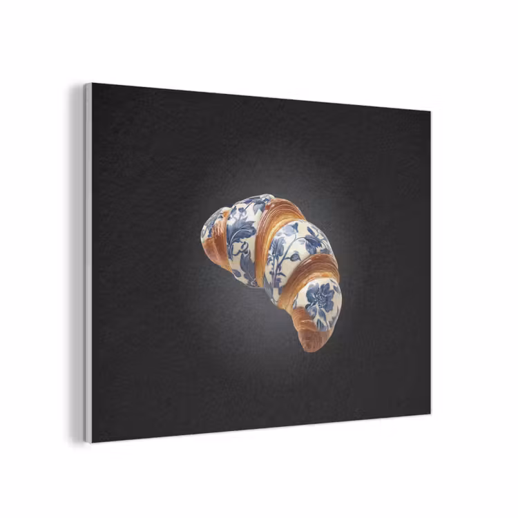 Croissant - Bloemenpatroon - Delftsblauw PET vilt klein -3d