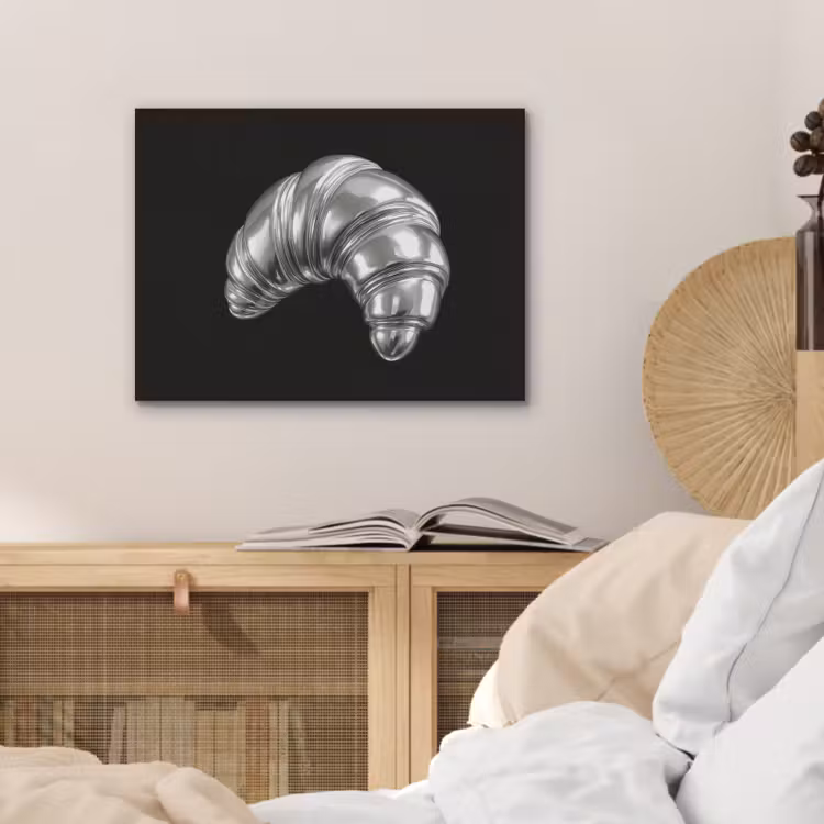 Croissant - Metaal - Zilver PET vilt klein -sfeer3