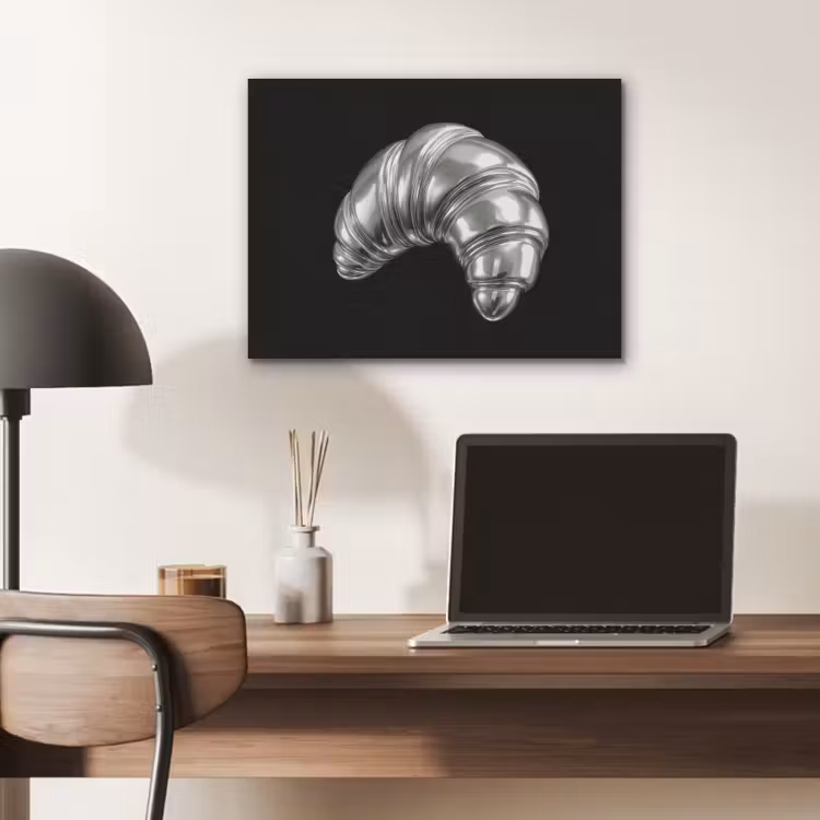 Croissant - Metaal - Zilver PET vilt klein -sfeer5