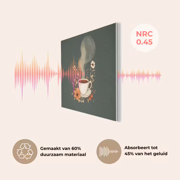 Kop - Bloemen - Groen - Koffie PET vilt klein -USP_NL