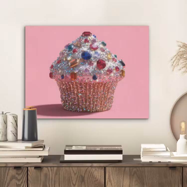Cupcake - Kleurrijk - Edelstenen PET vilt klein -sfeer1
