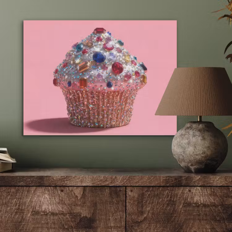 Cupcake - Kleurrijk - Edelstenen PET vilt klein -sfeer2