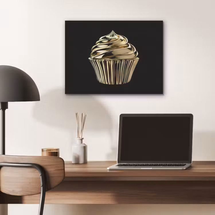 Cupcake - Eten - Goud - Zwart PET vilt klein -sfeer5