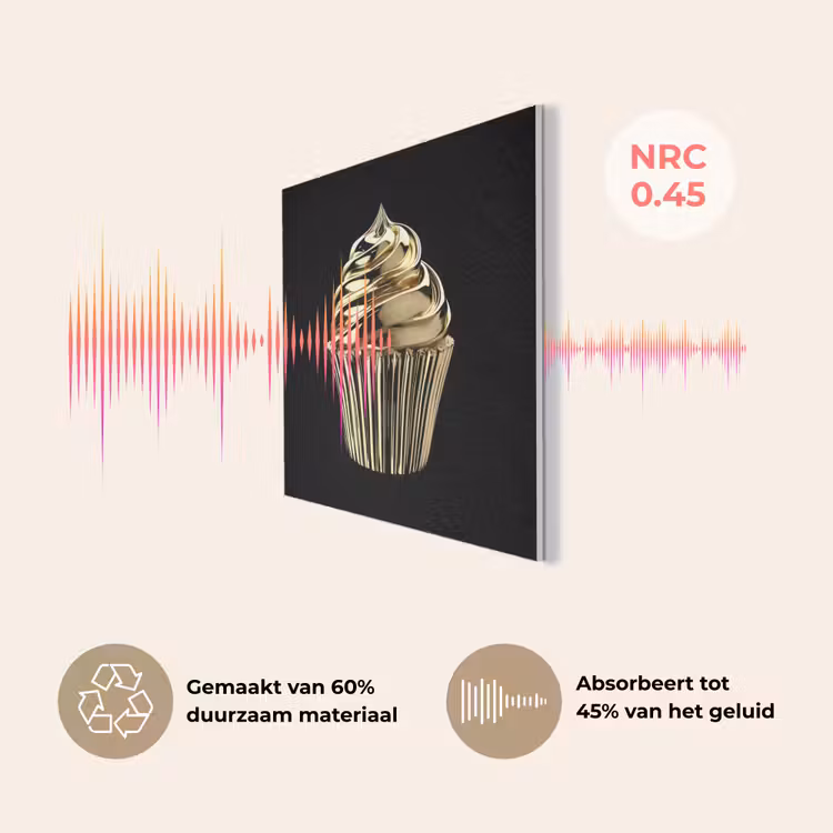 Cupcake - Eten - Goud - Zwart PET vilt klein -USP_NL