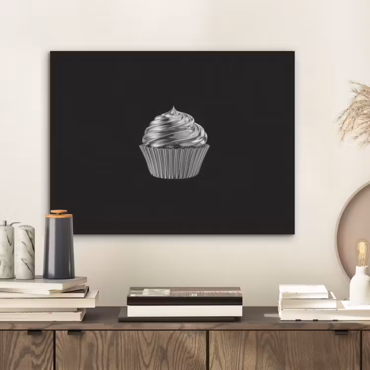 Cupcake - Luxueus - Zilver PET vilt klein -sfeer1