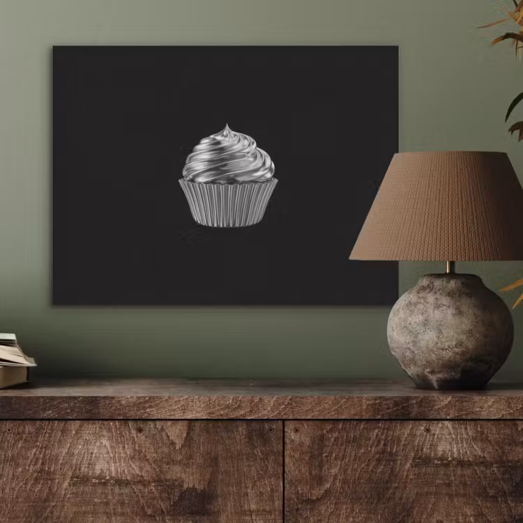 Cupcake - Luxueus - Zilver PET vilt klein -sfeer2