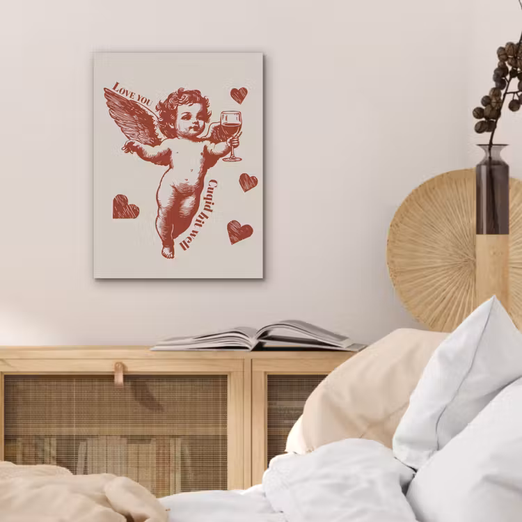 Cupido - Hartjes - Rood - Klassiek PET vilt klein -sfeer3