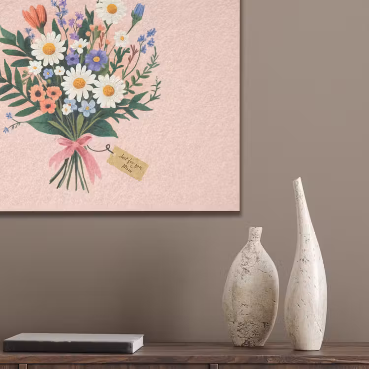 Margrieten - Boeket - Strikje - Roze PET vilt klein -sfeer6_closeup