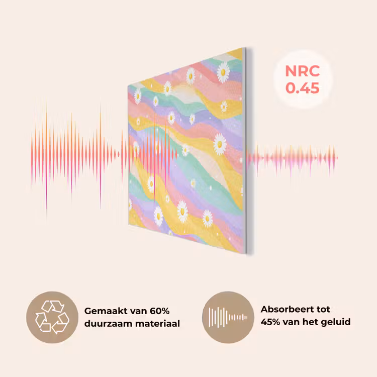 Madeliefjes - Kleurrijk - Pastel - Vrolijk PET vilt klein -USP_NL