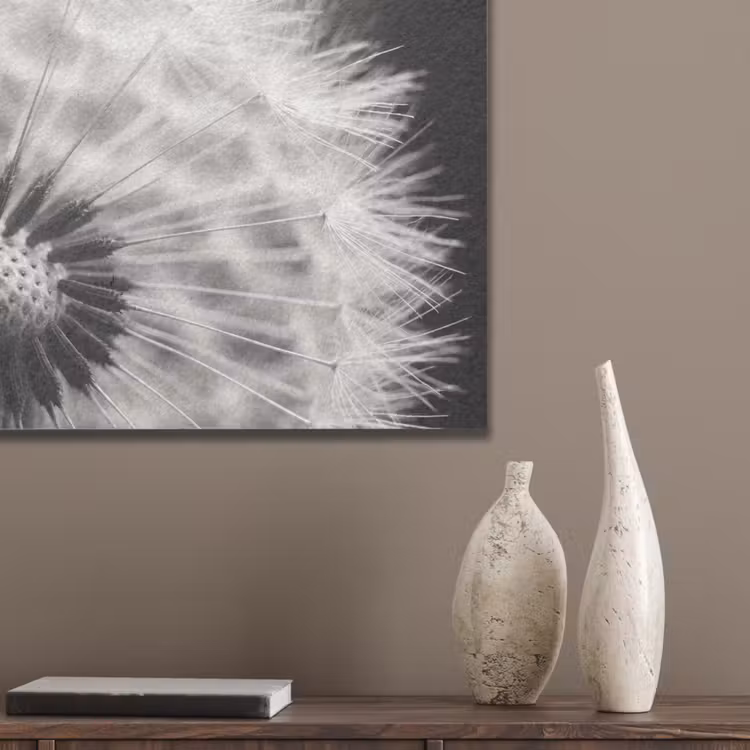 Paardenbloem - Zwart - Wit PET vilt klein -sfeer6_closeup