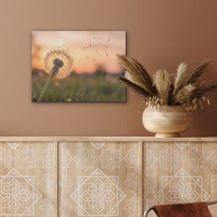 Paardenbloem - Zonsondergang - Veld PET vilt klein -sfeer4