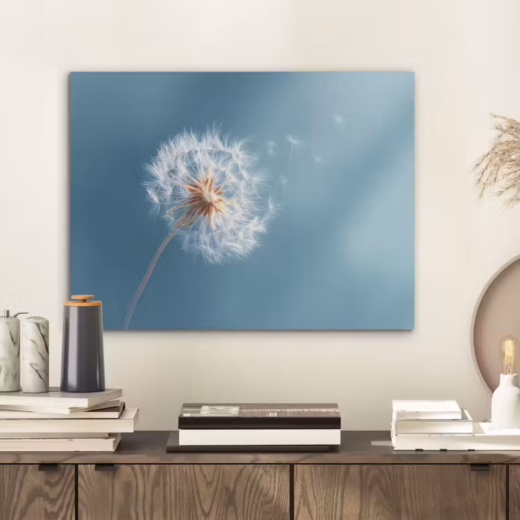 Paardenbloem - Wind - Blauw PET vilt klein -sfeer1