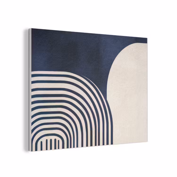 Donkerblauw - Abstract - Lijnen PET vilt klein -3d