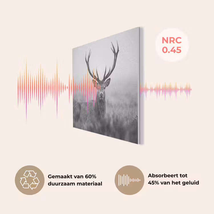 Hert - Mistig - Zwart - Wit PET vilt klein -USP_NL