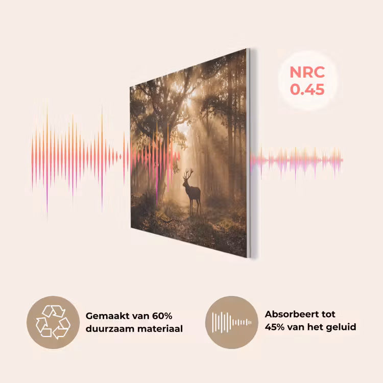Hert - Bos - Mistig - Natuur - Goud PET vilt klein -USP_NL
