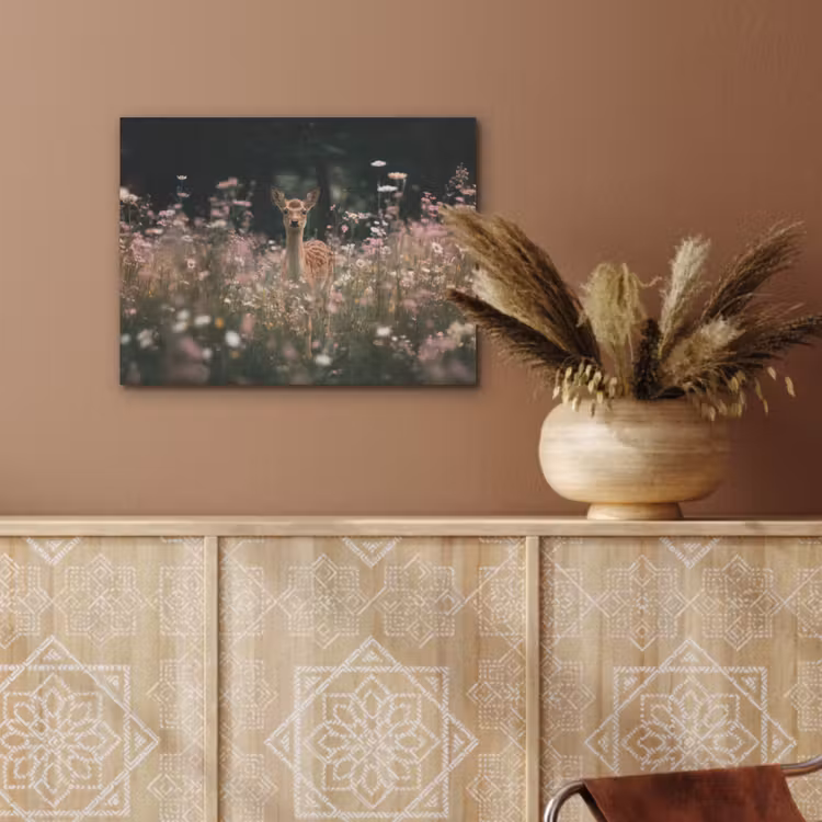 Hert - Wilde bloemen - Bos PET vilt klein -sfeer4