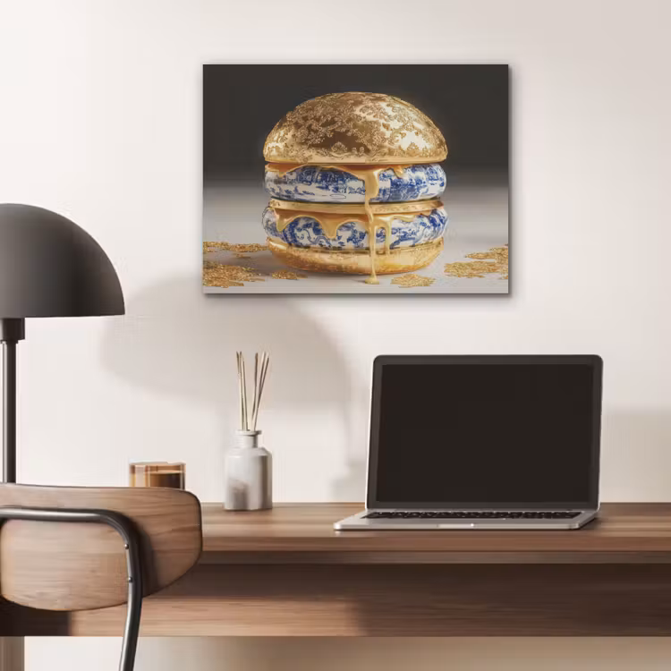 Delftsblauw - Goud - Burger PET vilt klein -sfeer5