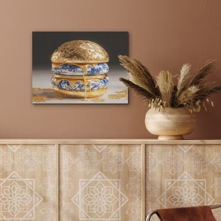 Delftsblauw - Goud - Burger PET vilt klein -sfeer4