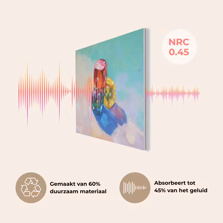 Dobbelstenen - Kleurrijk - Getallen - Stipjes PET vilt klein -USP_NL