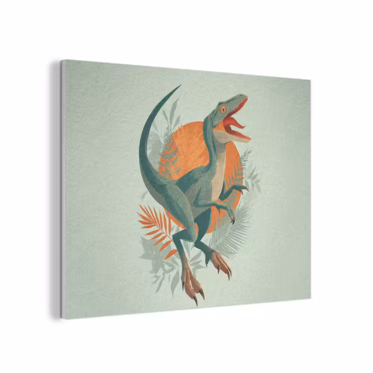 Dino - Bladeren - Grafisch - Groen PET vilt klein -3d