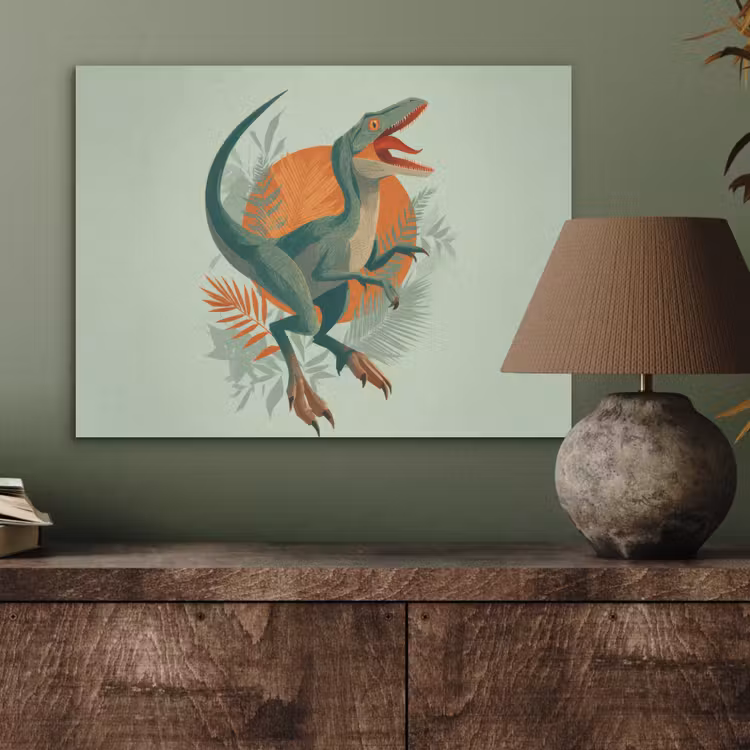 Dino - Bladeren - Grafisch - Groen PET vilt klein -sfeer2