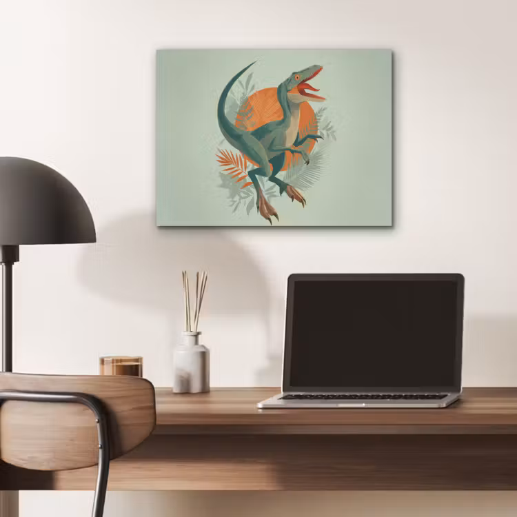Dino - Bladeren - Grafisch - Groen PET vilt klein -sfeer5