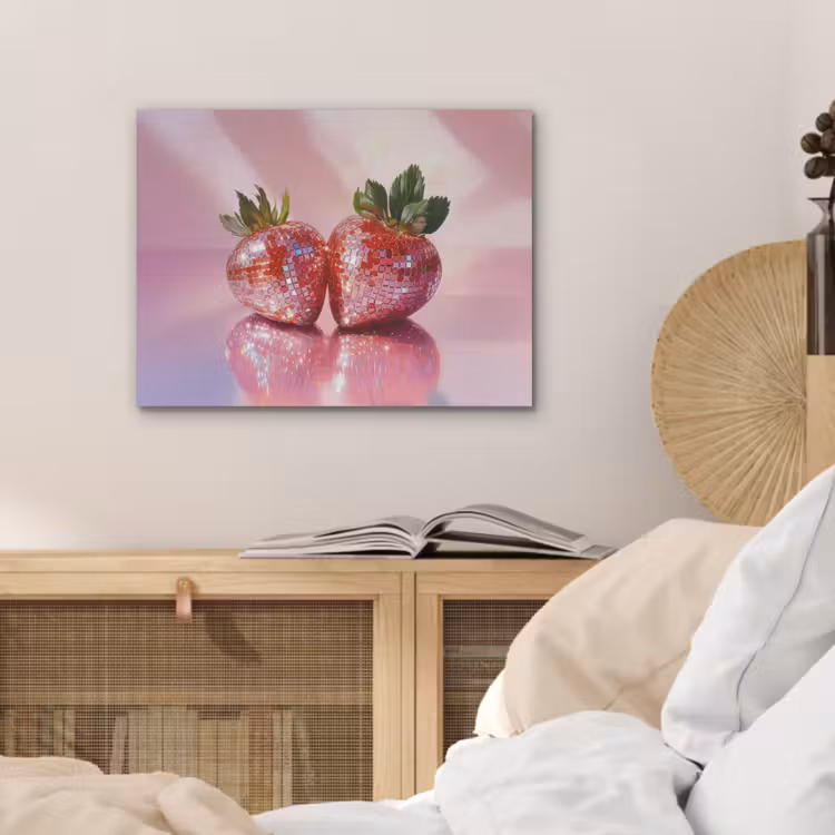 Disco - Fruit - Glitter - Strawberry PET vilt klein -sfeer3