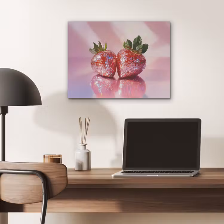 Disco - Fruit - Glitter - Strawberry PET vilt klein -sfeer5