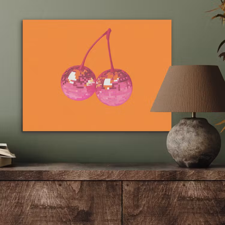 Discoballen - Kers - Spiegels - Roze PET vilt klein -sfeer2