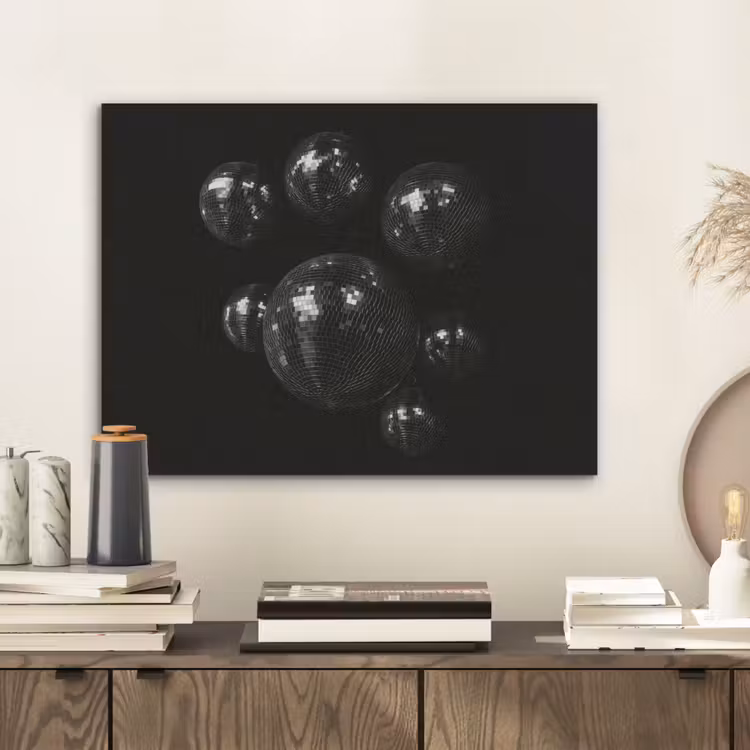 Discoballen - Minimalistisch - Zwart PET vilt klein -sfeer1