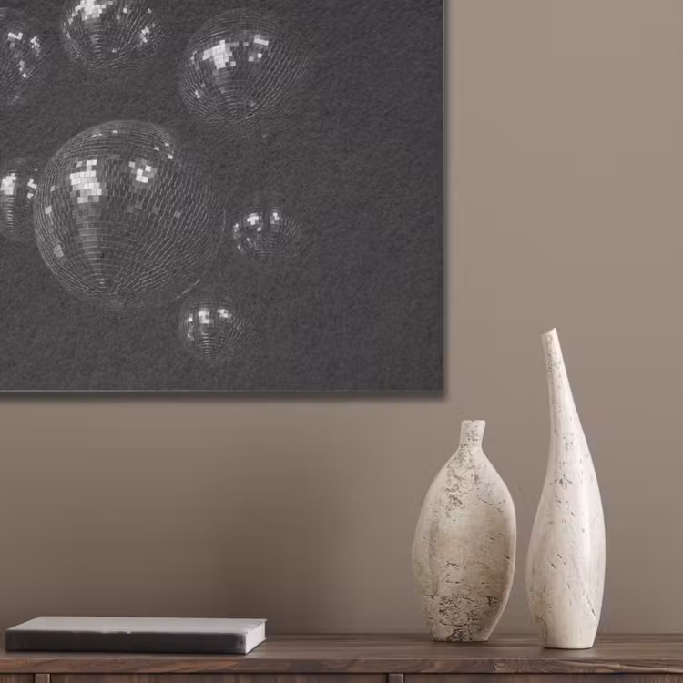 Discoballen - Minimalistisch - Zwart PET vilt klein -sfeer6_closeup