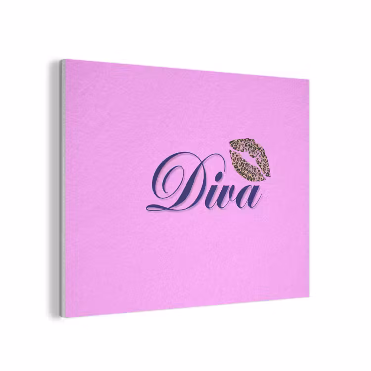Diva - Lip - Panterprint - Roze PET vilt klein -3d