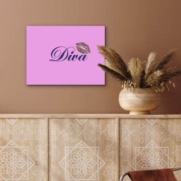 Diva - Lip - Panterprint - Roze PET vilt klein -sfeer4