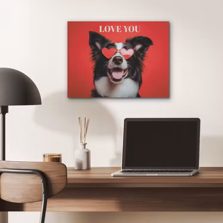 Hond - Hartjesbril - Loveyou - Rood PET vilt klein -sfeer5