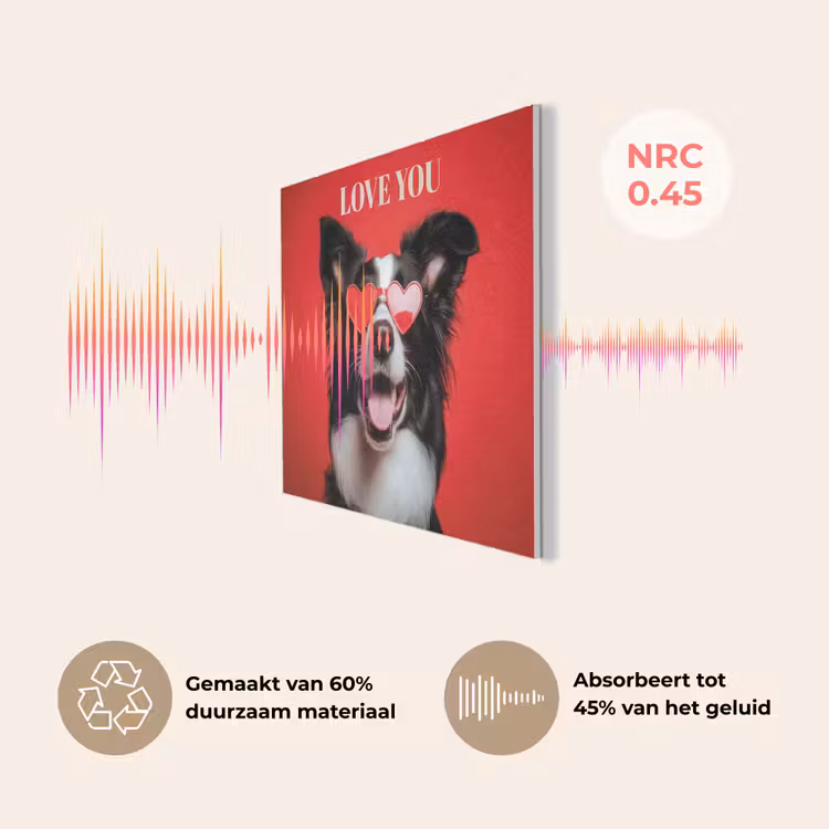 Hond - Hartjesbril - Loveyou - Rood PET vilt klein -USP_NL